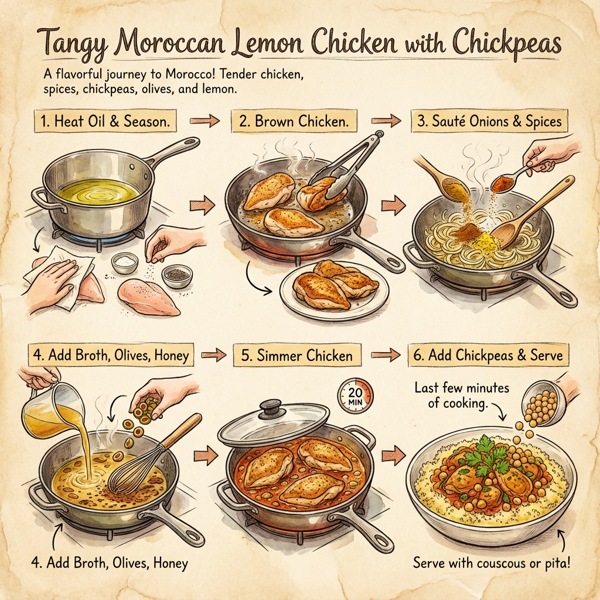 Tangy Moroccan Lemon Chicken with Chickpeas instructions