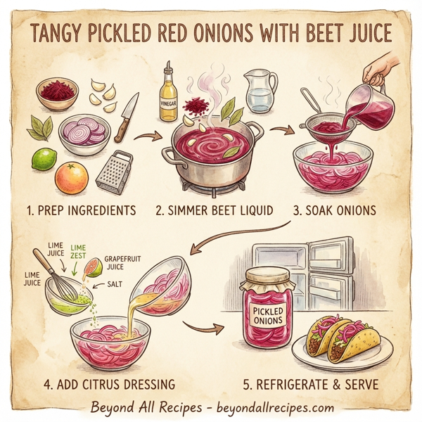 Tangy Pickled Red Onions with Beet Juice instructions