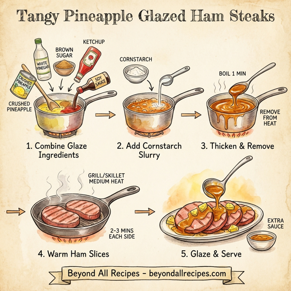 Tangy Pineapple Glazed Ham Steaks instructions