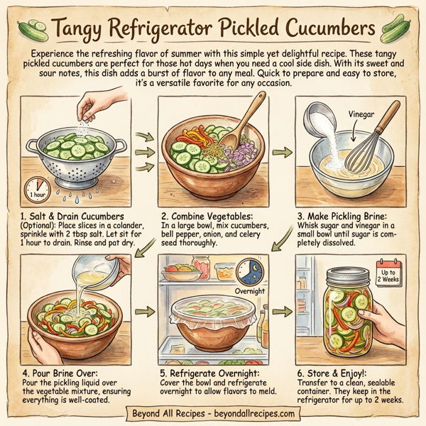Tangy Refrigerator Pickled Cucumbers instructions