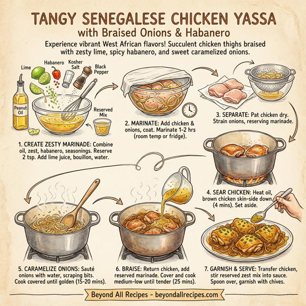 Tangy Senegalese Chicken Yassa with Braised Onions and Habanero instructions