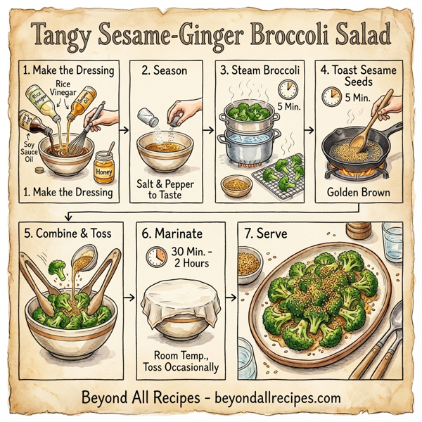 Tangy Sesame-Ginger Broccoli Salad instructions
