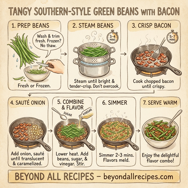 Tangy Southern-Style Green Beans with Bacon instructions