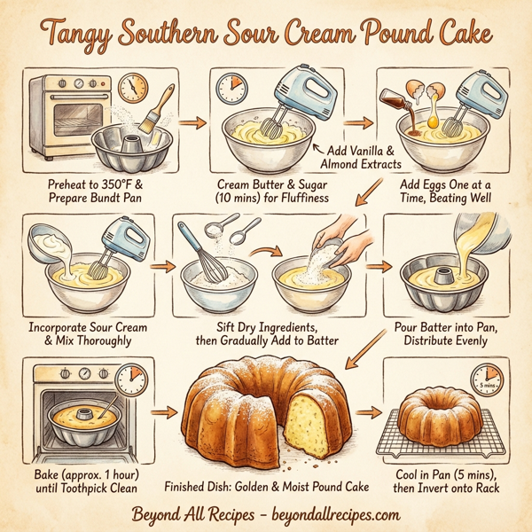 Tangy Southern Sour Cream Pound Cake instructions