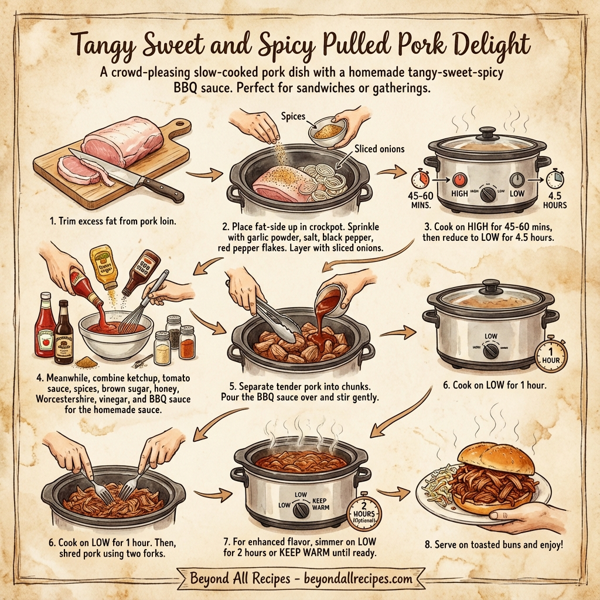 Tangy Sweet and Spicy Pulled Pork Delight instructions