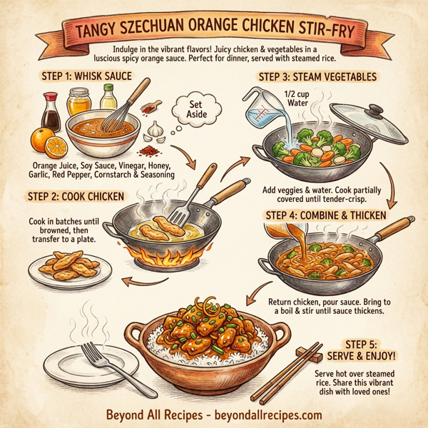Tangy Szechuan Orange Chicken Stir-Fry instructions