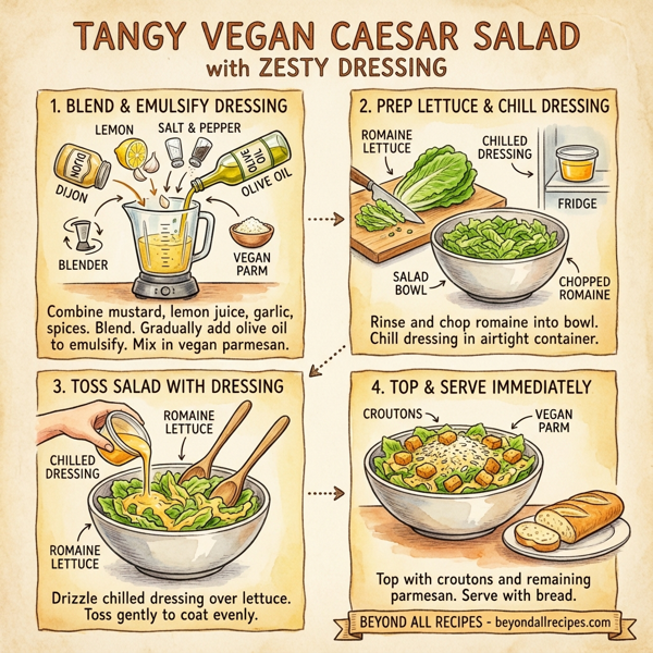 Tangy Vegan Caesar Salad with Zesty Dressing instructions