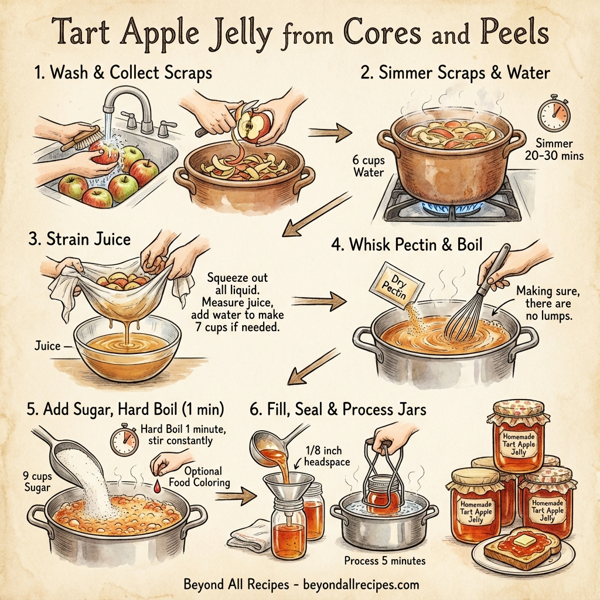 Tart Apple Jelly from Cores and Peels instructions