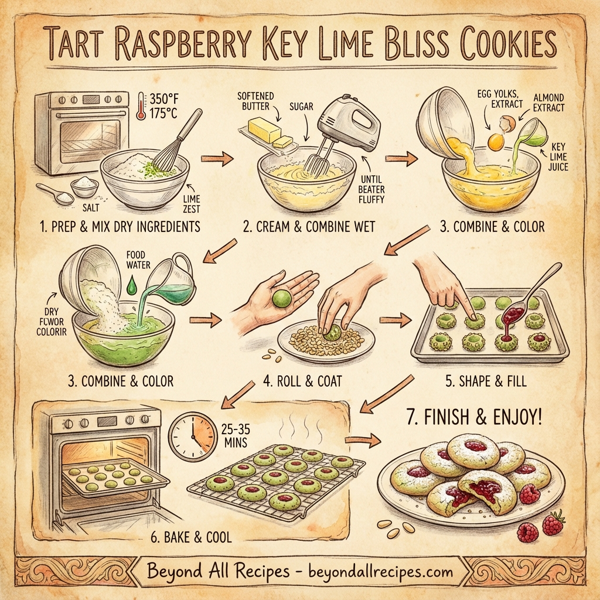Tart Raspberry Key Lime Bliss Cookies instructions