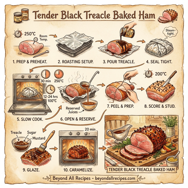 Tender Black Treacle Baked Ham instructions