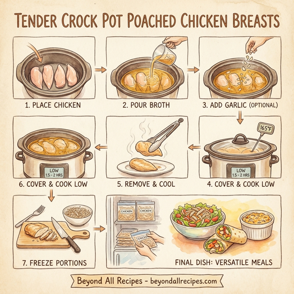 Tender Crock Pot Poached Chicken Breasts instructions
