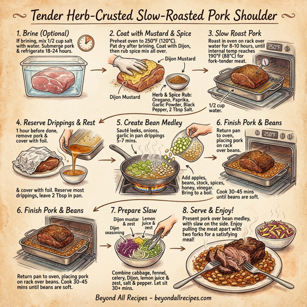 Tender Herb-Crusted Slow-Roasted Pork Shoulder instructions