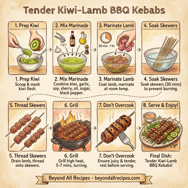 Tender Kiwi-Lamb BBQ Kebabs instructions