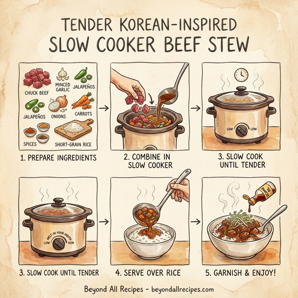 Tender Korean-inspired Slow Cooker Beef Stew instructions
