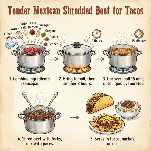 Tender Mexican Shredded Beef for Tacos instructions