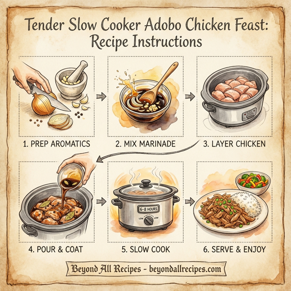 Tender Slow Cooker Adobo Chicken Feast instructions