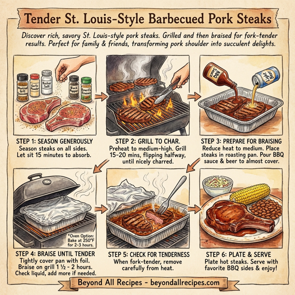 Tender St. Louis-Style Barbecued Pork Steaks instructions