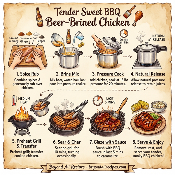 Tender Sweet BBQ Beer-Brined Chicken instructions