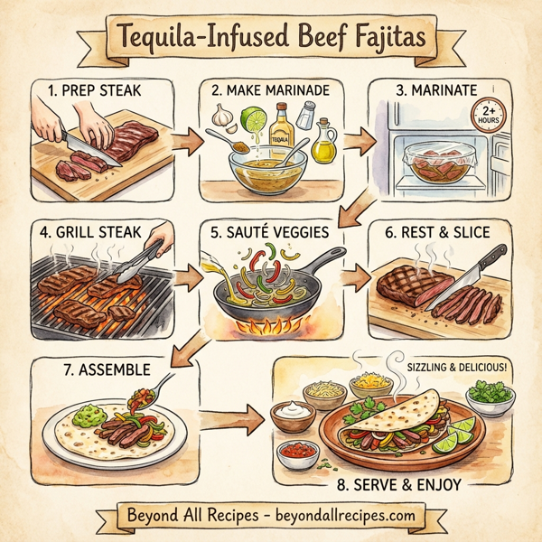 Tequila-Infused Beef Fajitas instructions