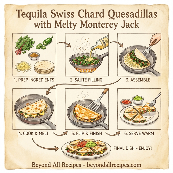 Tequila Swiss Chard Quesadillas with Melty Monterey Jack instructions