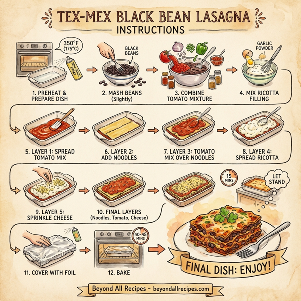 Tex-Mex Black Bean Lasagna instructions