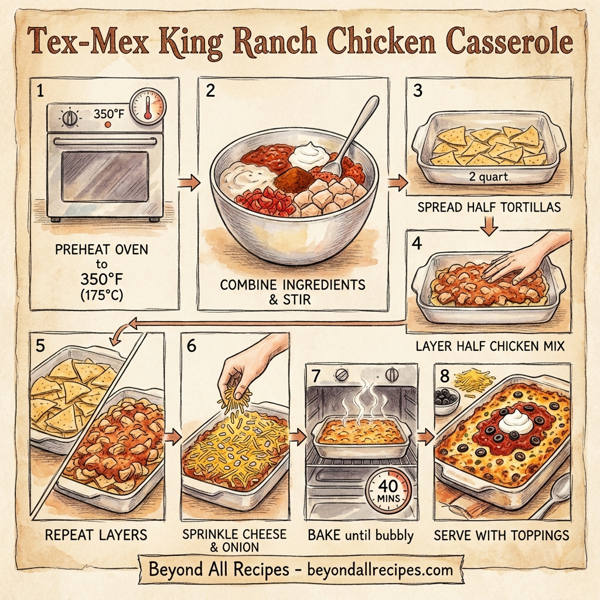 Tex-Mex King Ranch Chicken Casserole instructions