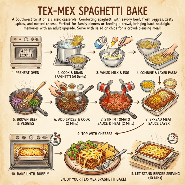 Tex-Mex Spaghetti Bake instructions