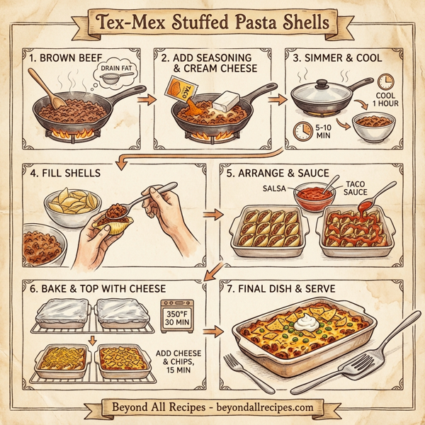 Tex-Mex Stuffed Pasta Shells instructions