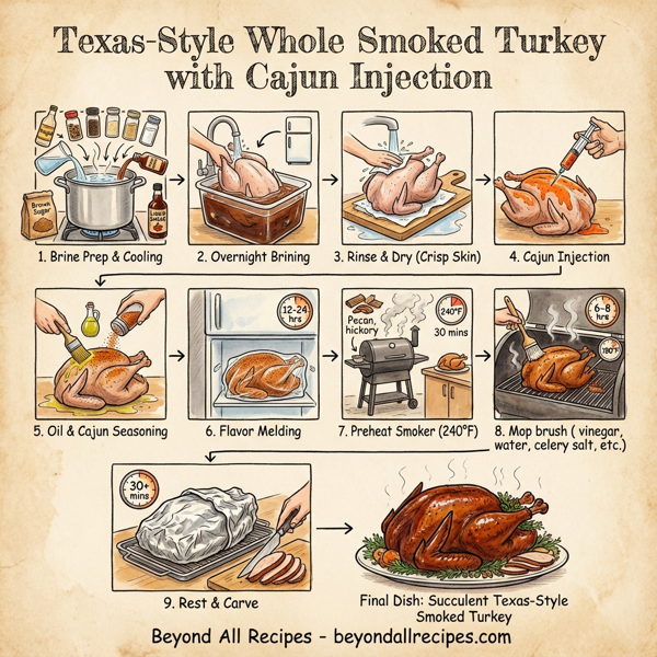 Texas-Style Whole Smoked Turkey with Cajun Injection instructions