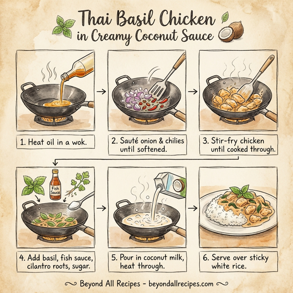Thai Basil Chicken in Creamy Coconut Sauce instructions