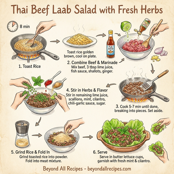 Thai Beef Laab Salad with Fresh Herbs instructions