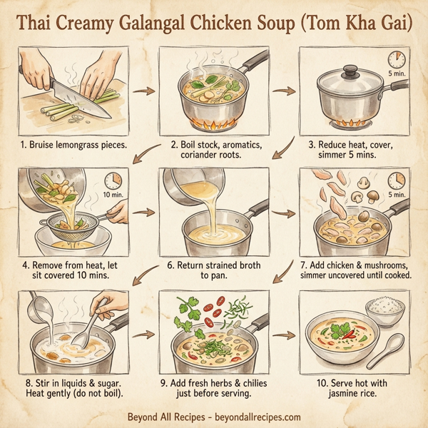 Thai Creamy Galangal Chicken Soup (Tom Kha Gai) instructions