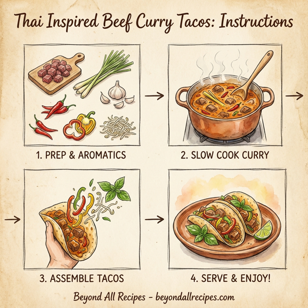 Thai Inspired Beef Curry Tacos instructions
