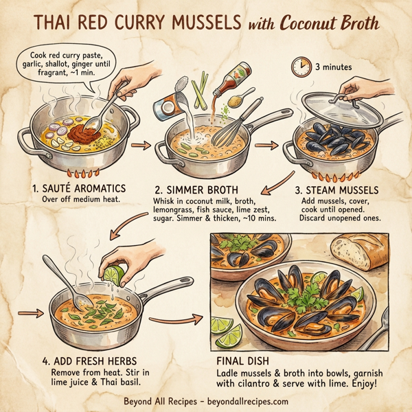 Thai Red Curry Mussels with Coconut Broth instructions