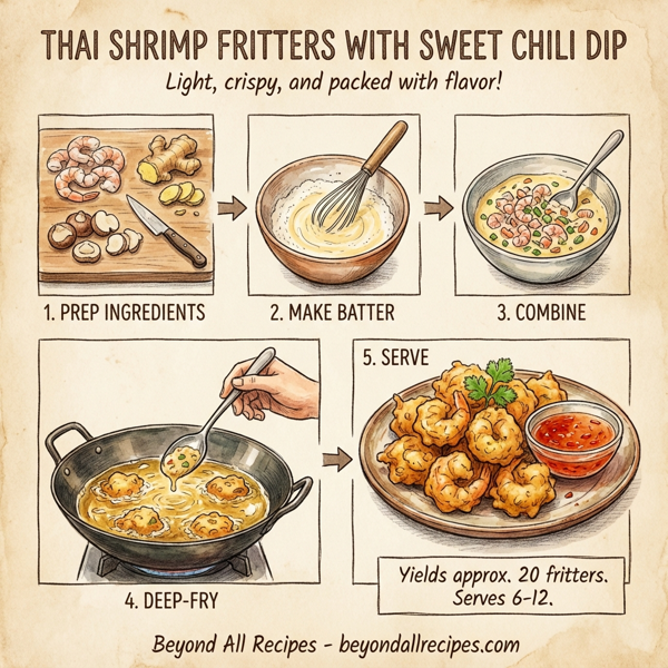 Thai Shrimp Fritters with Sweet Chili Dip instructions