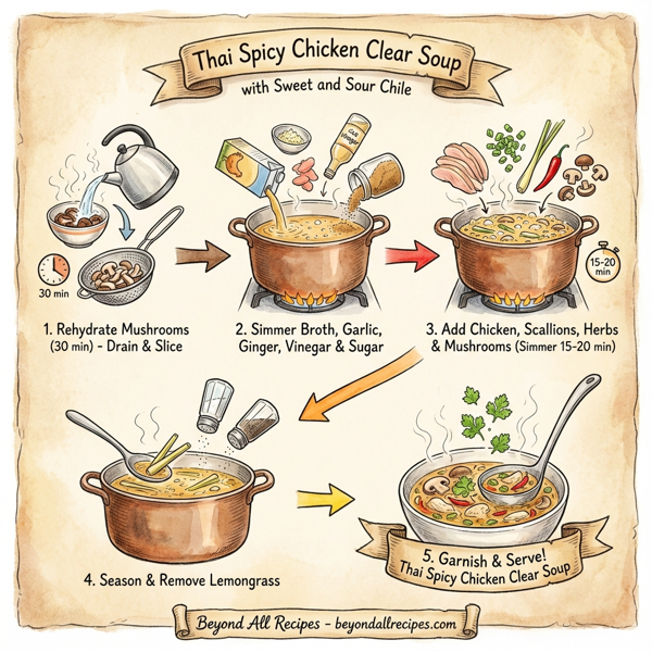 Thai Spicy Chicken Clear Soup with Sweet and Sour Chile instructions