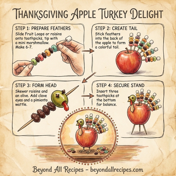 Thanksgiving Apple Turkey Delight instructions