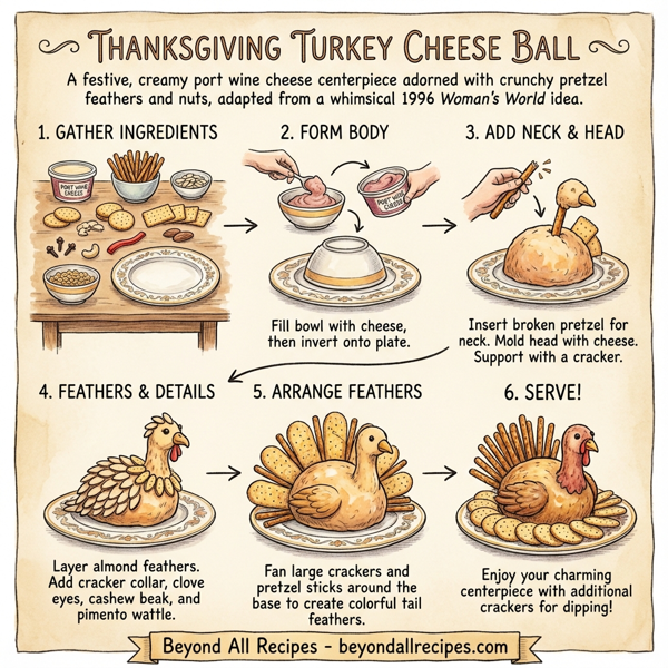 Thanksgiving Turkey Cheese Ball instructions