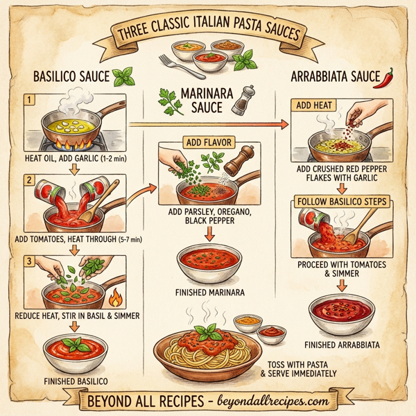 Three Classic Italian Pasta Sauces instructions