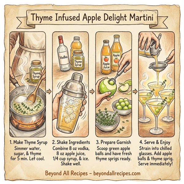 Thyme Infused Apple Delight Martini instructions