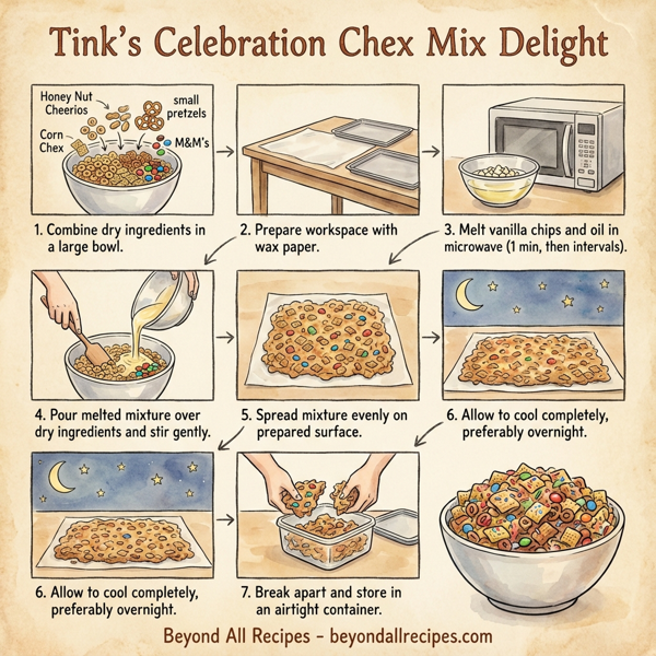Tink's Celebration Chex Mix Delight instructions