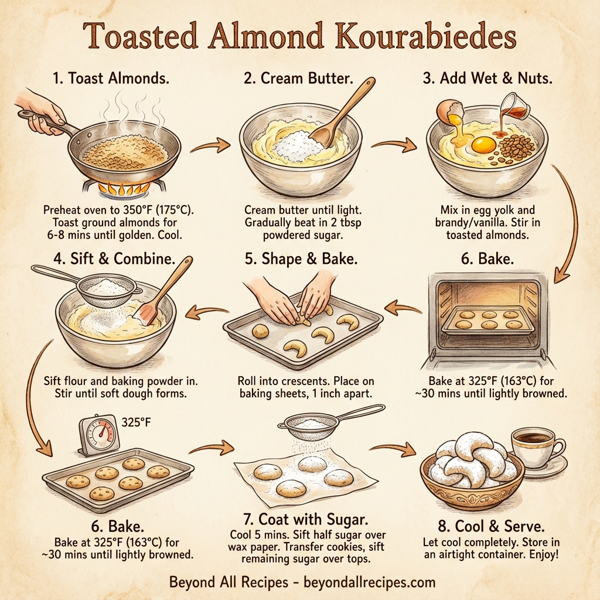 Toasted Almond Kourabiedes instructions