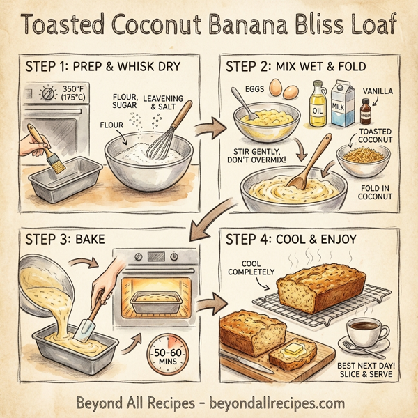 Toasted Coconut Banana Bliss Loaf instructions