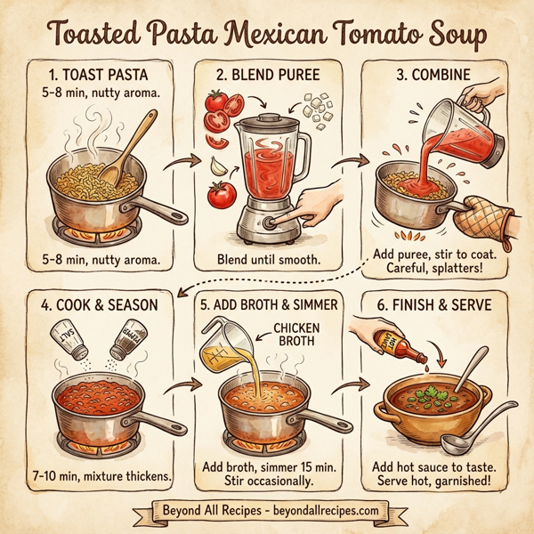 Toasted Pasta Mexican Tomato Soupe instructions