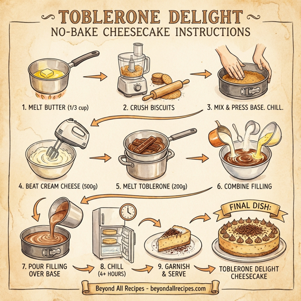 Toblerone Delight No-Bake Cheesecake instructions