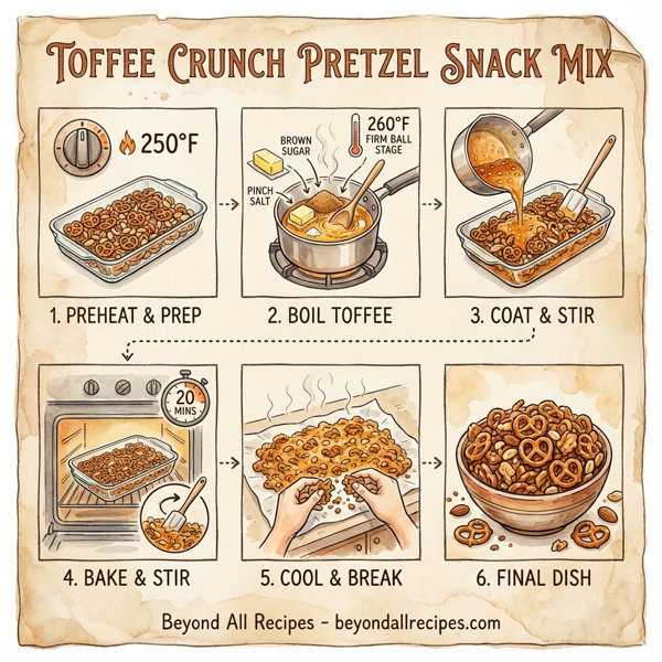 Toffee Crunch Pretzel Snack Mix instructions