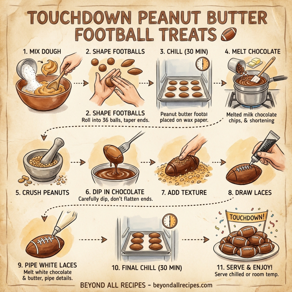 Touchdown Peanut Butter Football Treats instructions