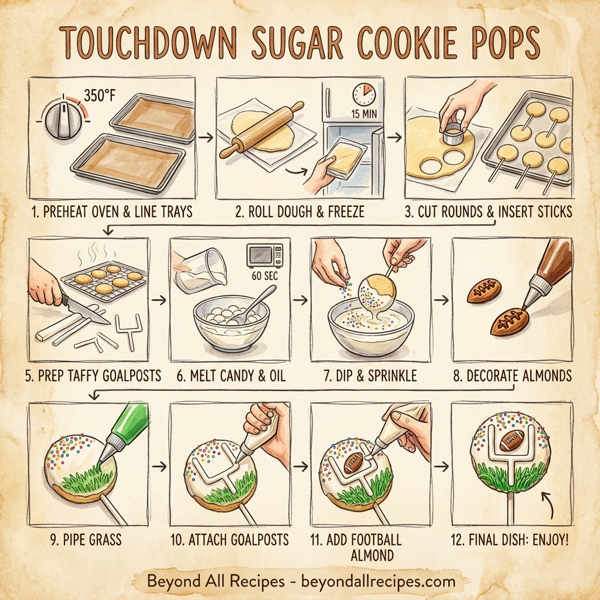 Touchdown Sugar Cookie Pops instructions