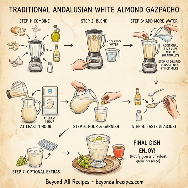Traditional Andalusian White Almond Gazpacho instructions