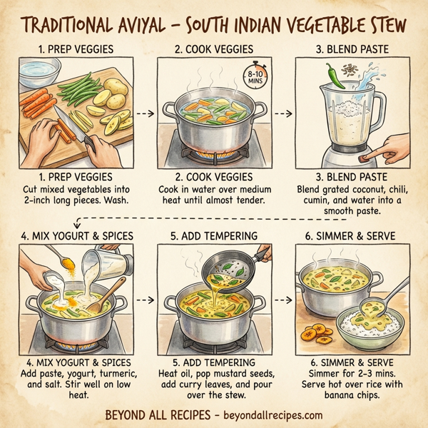 Traditional Aviyal - South Indian Vegetable Stew instructions